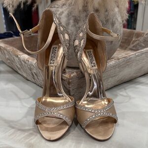 Badgley Mischka Champagne Crystal Heels